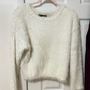 Cozy White Fuzzy Sweater